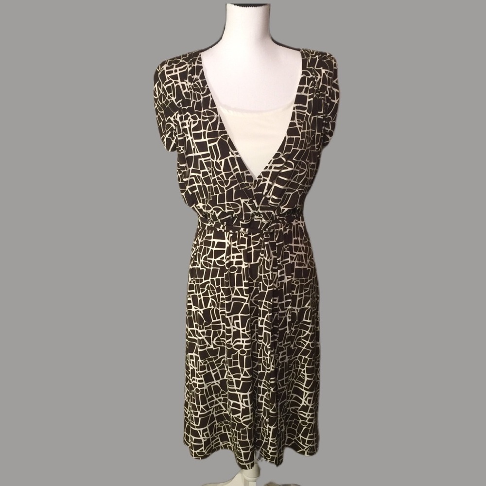 Style & Co brow and cream animal print dress